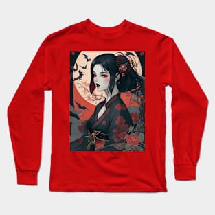 Japanese vampire ukiyo e art Long Sleeve T-Shirt